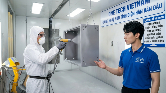 Quy trình phun sơn tĩnh điện trên chi tiết kim loại tại Hà Nội