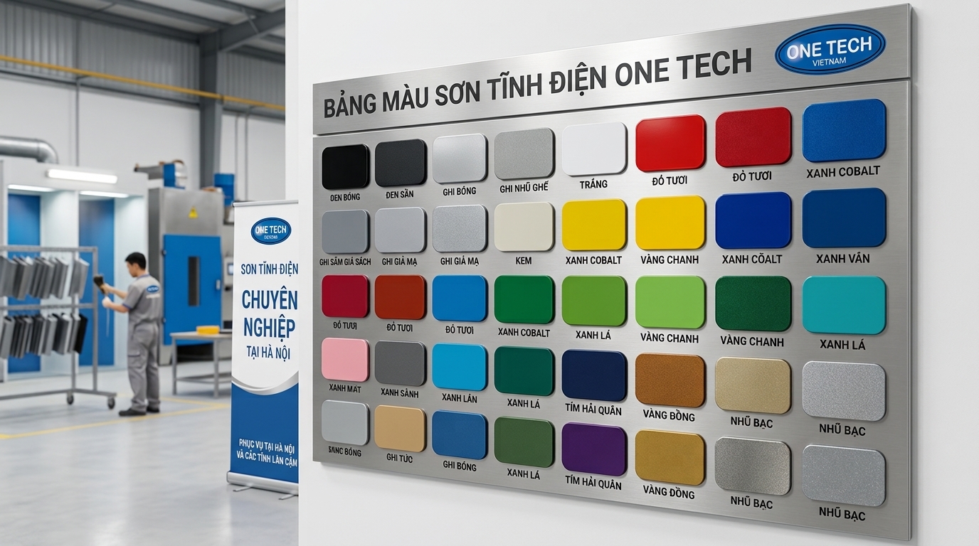Bảng màu sắc sơn tĩnh điện Hà Nội Bảng màu sắc sơn tĩnh điện Hà Nội với nhiều nhóm màu phổ biến