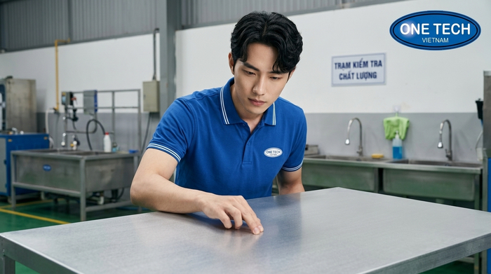 Kiểm tra bề mặt kim loại sau tẩy trước khi sơn tĩnh điện lại