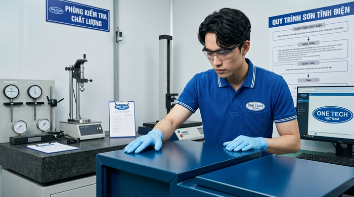 Kiểm tra chất lượng lớp sơn tĩnh điện sau hoàn thiện