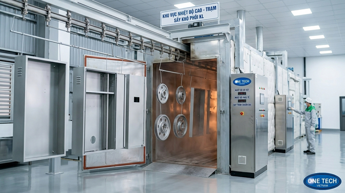 Sấy khô sản phẩm kim loại trước khi phun sơn tĩnh điện