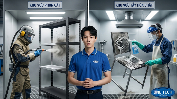So sánh các phương pháp tẩy sơn tĩnh điện bằng cơ học và hóa học