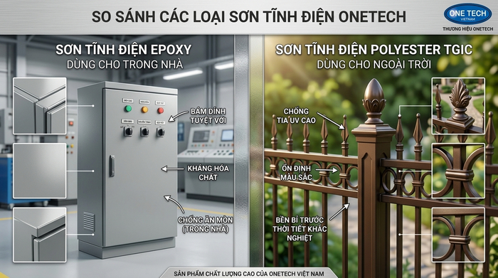So sánh sơn tĩnh điện epoxy và polyester TGIC theo môi trường sử dụng