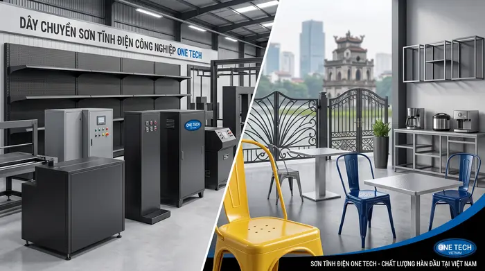 Sản phẩm kim loại ứng dụng bột sơn tĩnh điện Ứng dụng bột sơn tĩnh điện trong công nghiệp tại Hà Nội