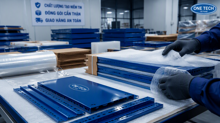 Đóng gói sản phẩm sau sơn tĩnh điện Đóng gói sản phẩm sau khi sơn tĩnh điện để tránh trầy xước