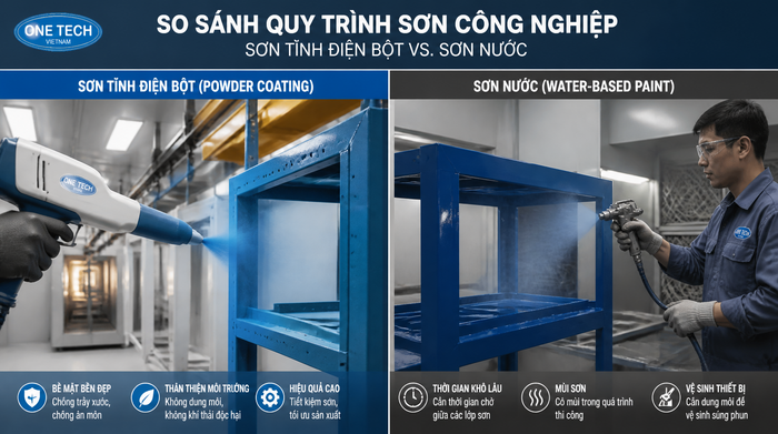 Sơn tĩnh điện và sơn nước khác nhau từ vật liệu So sánh bản chất sơn tĩnh điện và sơn nước tại Hà Nội