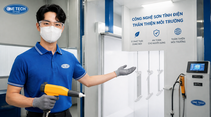 Sơn tĩnh điện và yếu tố môi trường Sơn tĩnh điện ít phát sinh dung môi bay hơi trong quá trình phun bột