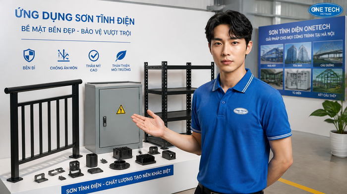 Ứng dụng sơn tĩnh điện tại Hà Nội Ứng dụng sơn tĩnh điện cho lan can tủ điện khung kệ và phụ kiện cơ khí tại Hà Nội