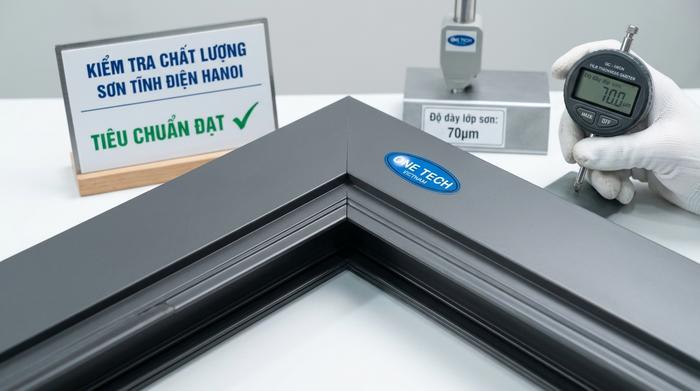 Sơn tĩnh điện OneTech cho khung nhôm kính tại Hà Nội với lớp phủ đều màu